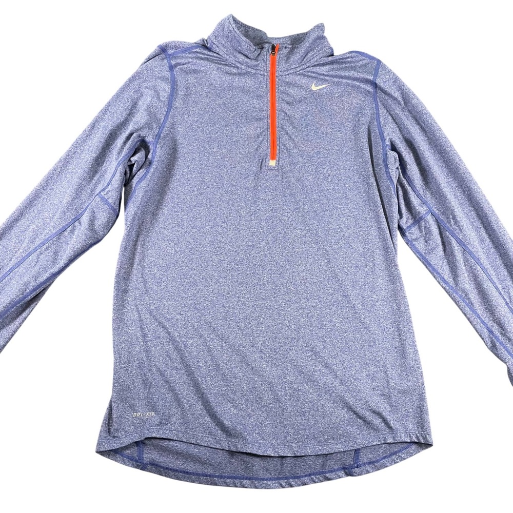 Nike Element 1/4 Zip Running Pullover Men S Blue Reflective Long Sleeve Athletic